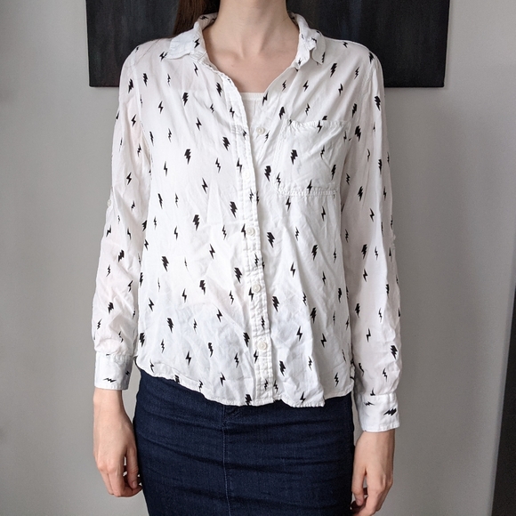 Lightning Bolt Print Button Up from Velvet Heart - Picture 5 of 5